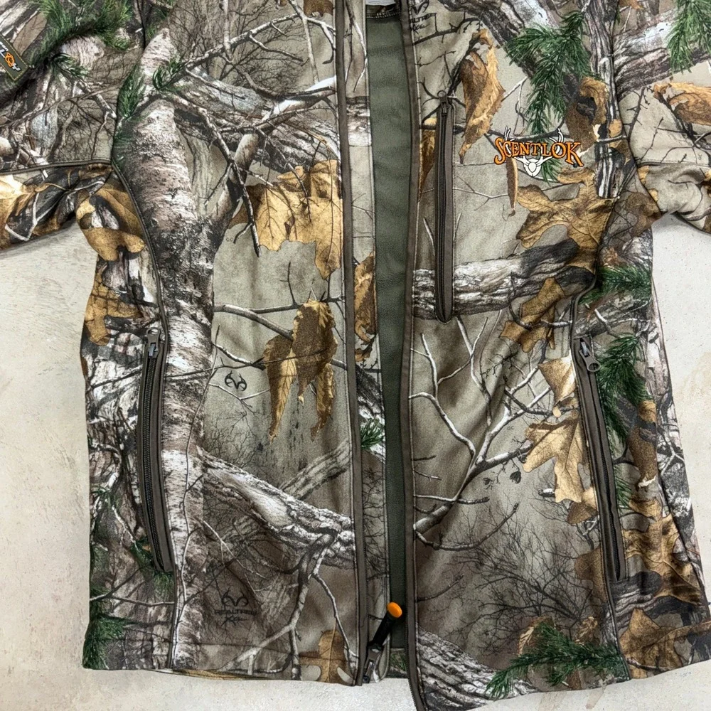 Scentlok Camo Realtree Fleece Jacket Full Zip Hunting Outdoor Men‎ Medium
